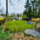 achtertuin, gazon, overkapping