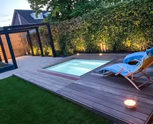 Tuinaanleg in Empel plungepool met zoutelektrolyse methode