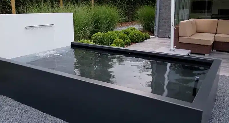 vijver nieuwbouwtuin grootte wielen tuinaanleg