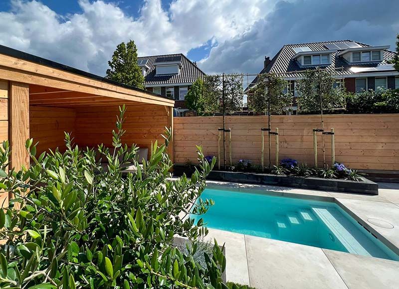 tuinrenovatie met plunge pool in groote wielen